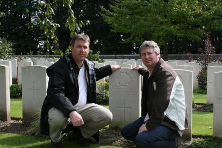 Nick & I paying our respects at Lt Col Scott's grave