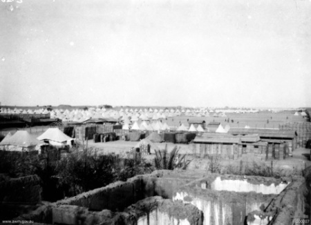 Birthplace of the 56th: Tel el Kebir camp between Cairo and the Suez Canal in early 1916 (AWM photo C00207).